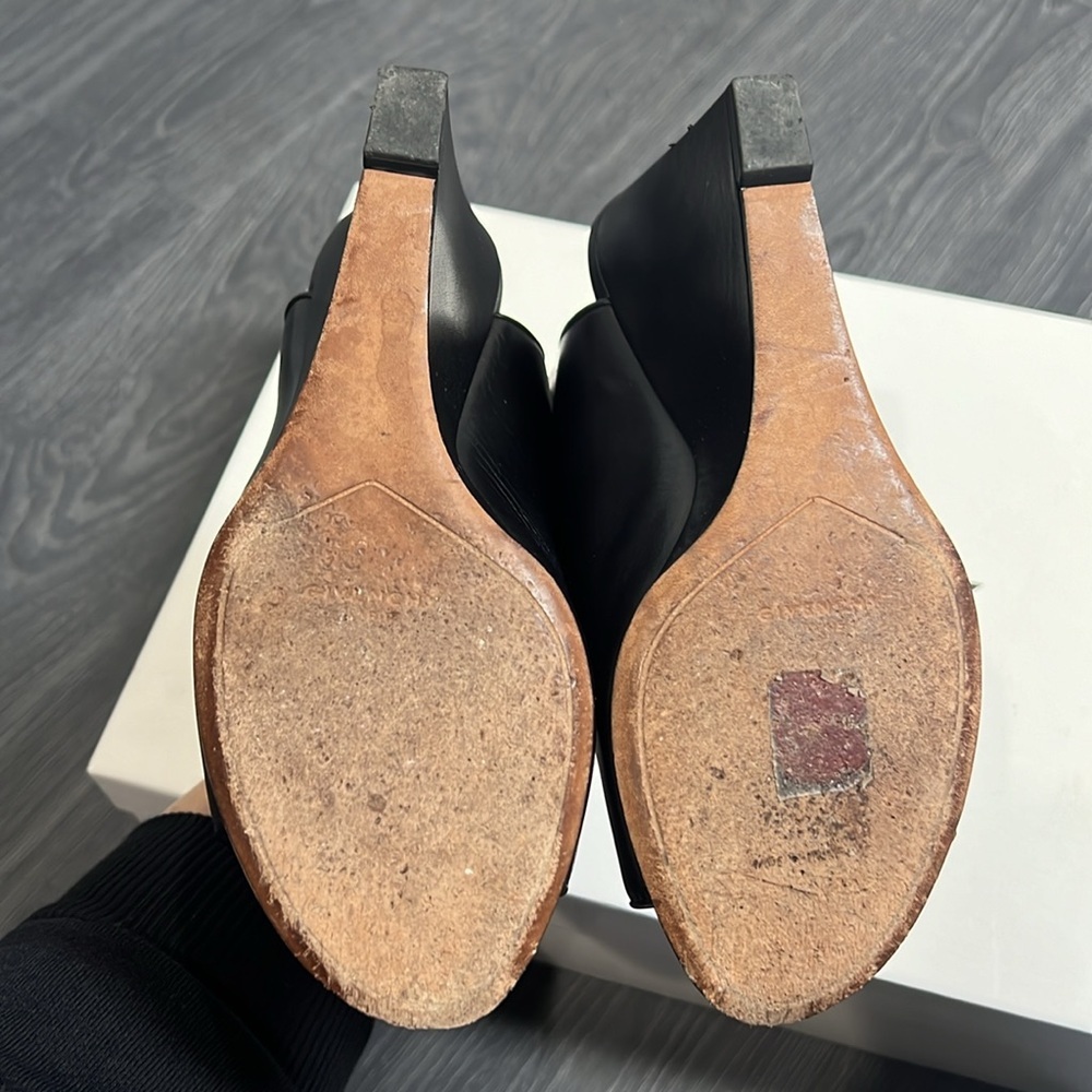 Givenchy Black Leather Wedge Sandals - Picture 6 of 10